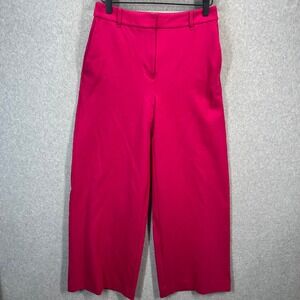 Boden Hampshire Wide Leg Pants Women 6 R Pink Cropped Workwear EUC‎